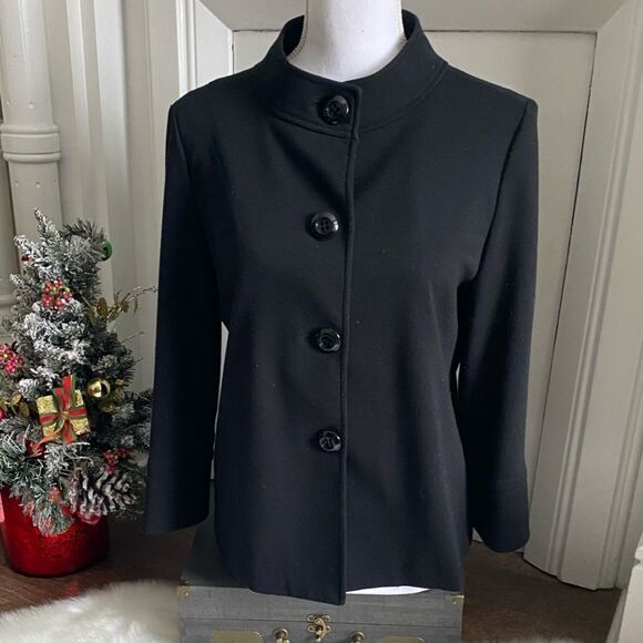 M Collection Solid Black Button Down Blazer - EUC - Size S - Picture 1 of 7